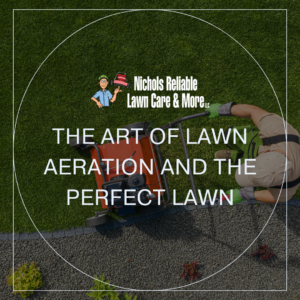Professional aerating a lawn