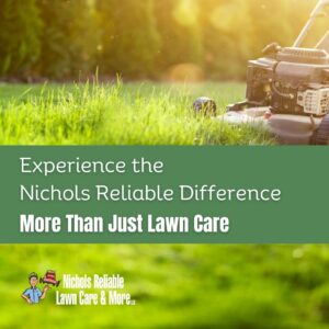 mowing a lawn